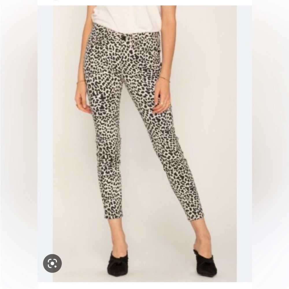 Miss Me Mid Rise Ankle Skinny Animal Print Jeans